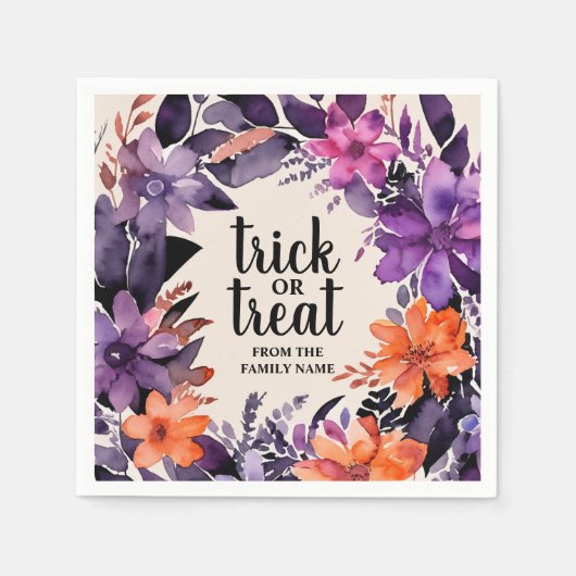 Spooky Elegance Halloween Bloemen Krans Collectie Servet (Voorkant)