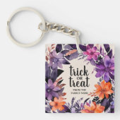 Spooky Elegance Halloween Bloemen Krans Collectie Sleutelhanger (Voorkant)
