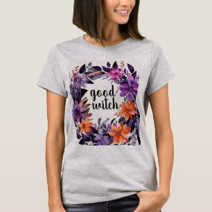 Spooky Elegance Halloween Bloemen Krans Collectie T-shirt