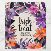 Spooky Elegance Halloween Bloemen Krans Collectie Wijn Etiket (Enkel label)