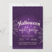 Spooky Elegant Paarse Halloween Night Party Kaart (Voorkant)