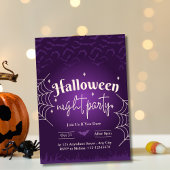Spooky Elegant Paarse Halloween Night Party Kaart