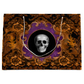 Spooky Elegant Sinaasappel Hallloween schedel op D Groot Cadeauzakje (Voorkant)
