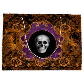 Spooky Elegant Sinaasappel Hallloween schedel op D Groot Cadeauzakje (Achterkant)