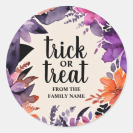 Spooky Elegantie Halloween Bloemenkrans Collectie Ronde Sticker