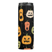 Spooky elegantie: Halloween pompoenkunst Thermosbeker (Achterkant)