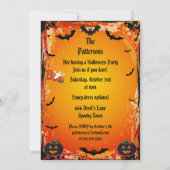 Spooky Embroidery Patches Halloween Party Invites Kaart (Achterkant)