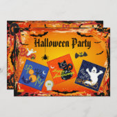 Spooky Embroidery Patches Halloween Party Invites Kaart (Voorkant / Achterkant)