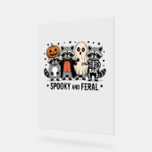 Spooky en Feral Funny Halloween Wasbeer Acryl Bord (Hoek)