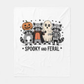 Spooky en Feral Funny Halloween Wasbeer Fleece Deken (Voorkant)