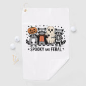 Spooky en Feral Funny Halloween Wasbeer Golfhanddoek (Insitu)