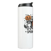 Spooky en Feral Funny Halloween Wasbeer Thermosbeker (Gedraaid links)