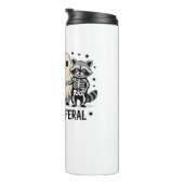 Spooky en Feral Funny Halloween Wasbeer Thermosbeker (Geroteerd rechts)