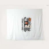 Spooky en Feral Funny Halloween Wasbeer Wandkleed (Voorkant (horizontaal))