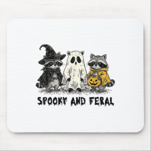 Spooky en Feral Halloween Raccoon Spooky Seizoen T Muismat
