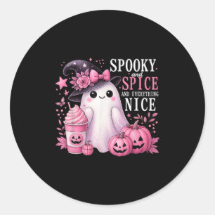 Spooky en kruidig en alles leuk Halloween Speld Ronde Sticker