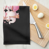 Spooky en lieve Schattigee heksenkat Oversized T-s Theedoek (Quarter Fold)