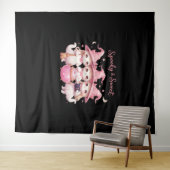 Spooky en lieve Schattigee heksenkat Oversized T-s Wandkleed (In Situ (horizontaal))