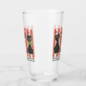 Spooky en schattig - zwarte kat en pompoen glas (Links)