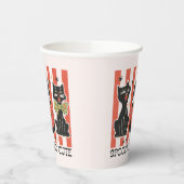 Spooky en schattig - zwarte kat en pompoen papieren bekers (Links)