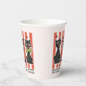 Spooky en schattig - zwarte kat en pompoen papieren bekers (Rechts)