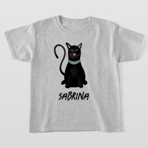 Spooky en Schattige Black Cat Halloween Kinder T-shirt