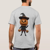 Spooky en Schattige: een pompoen persoon T-shirt (Achterkant)