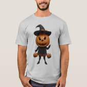 Spooky en Schattige: een pompoen persoon T-shirt (Voorkant)