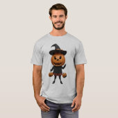 Spooky en Schattige: een pompoen persoon T-shirt (Voorkant volledig)