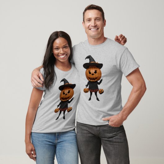 Spooky en Schattige: een pompoen persoon T-shirt (Unisex)
