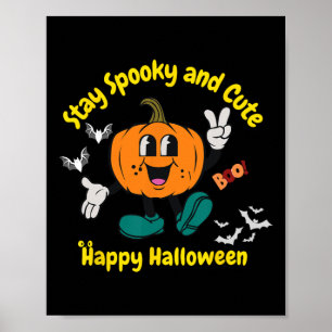 Spooky en Schattigee Halloween pompoen Poster