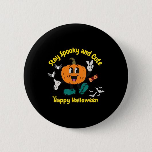 Spooky en Schattigee Halloween pompoen Ronde Button 5,7 Cm (Voorkant)
