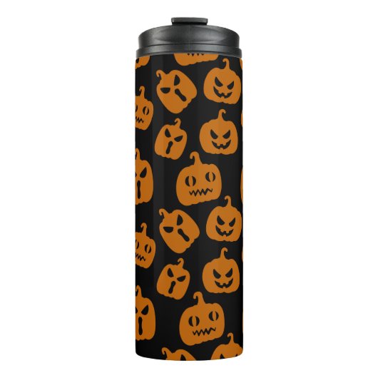 Spooky en Smile Pompoen Thermische Tumbler Thermosbeker (Voorkant)