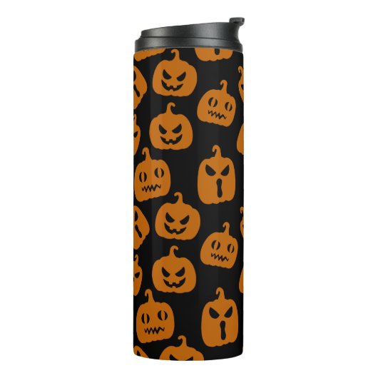 Spooky en Smile Pompoen Thermische Tumbler Thermosbeker (Gedraaid links)