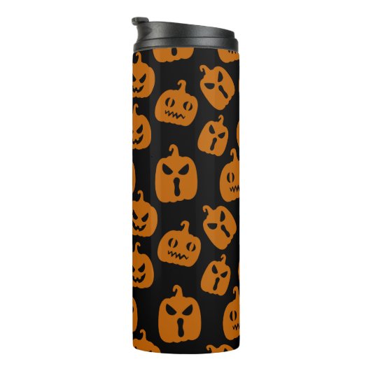 Spooky en Smile Pompoen Thermische Tumbler Thermosbeker (Geroteerd rechts)