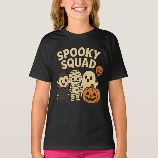 Spooky en Squad Halloween Kleding mannelijk vrouw T-shirt (Voorkant)