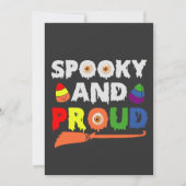 Spooky En Trots Grappig LHBT Ally Pride Halloween Kaart (Voorkant)