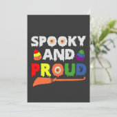 Spooky En Trots Grappig LHBT Ally Pride Halloween Kaart (Staand voorkant)