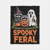 Spooky en wilde Halloween Ghost Raccoon Opossum Fleece Deken (Voorkant)