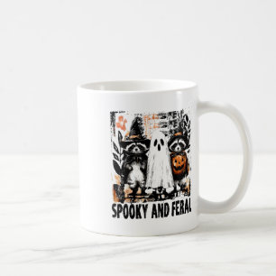 Spooky en wilde Halloween Schattigee Ghost Raccoon Koffiemok
