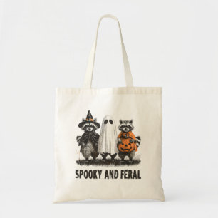 Spooky en wilde Halloween Schattigee Ghost Raccoon Tote Bag