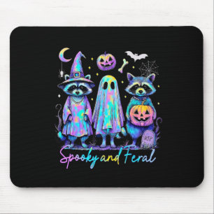 Spooky en wilde Halloween wasbeer heks Ghost Jac Muismat