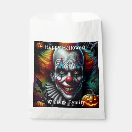 Spooky Enge Clown Halloween Party Gepersonaliseerd Bedankzakje (Voorkant)