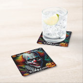 Spooky Enge Clown Halloween Party Gepersonaliseerd Kartonnen Onderzetters (Insitu)