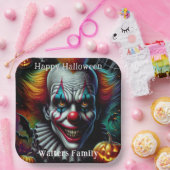 Spooky Enge Clown Halloween Party Gepersonaliseerd Papieren Bordje (Feest)