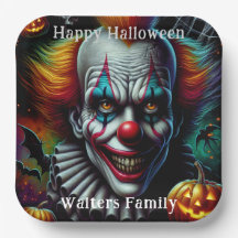 Spooky Enge Clown Halloween Party Gepersonaliseerd