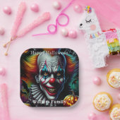 Spooky Enge Clown Halloween Party Gepersonaliseerd Papieren Bordje (Feest)