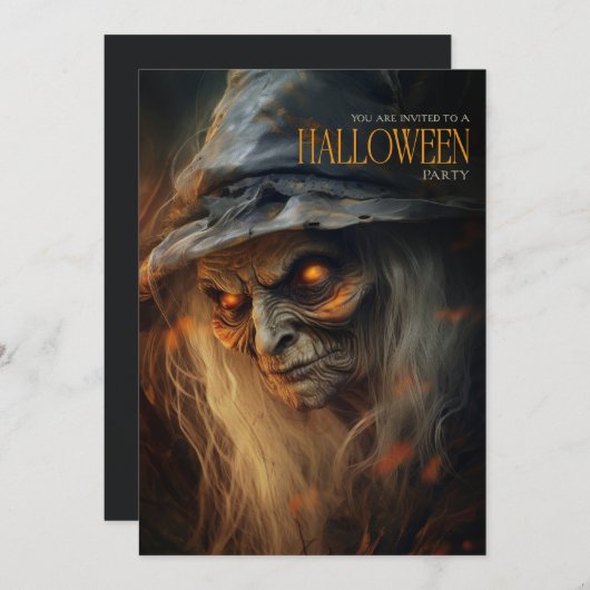 Spooky enge griezelige heks volwassen Halloween Pa Kaart (Voorkant / Achterkant)