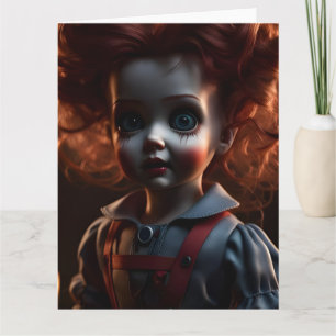 Spooky Enge Griezelige Horror Halloween Theme Doll Kaart