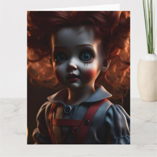 Spooky Enge Griezelige Horror Halloween Theme Doll Kaart
